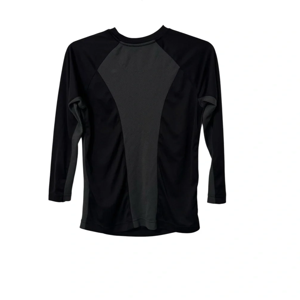 Old Navy Black Athletic Long Sleeve Shirt with Reflective Logo Boys Size L 10-12